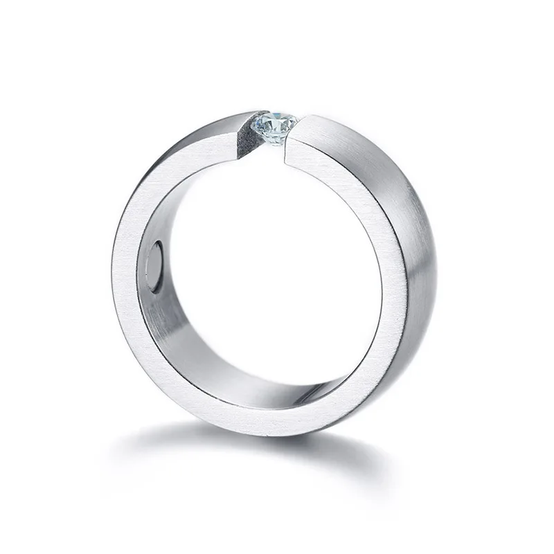 DOYUBO Simple Style Men's Stainless Steel Ring Magnets Stone Fashion Accessories For Male Cubic Zirconia Jeweryl DA073 | Украшения и