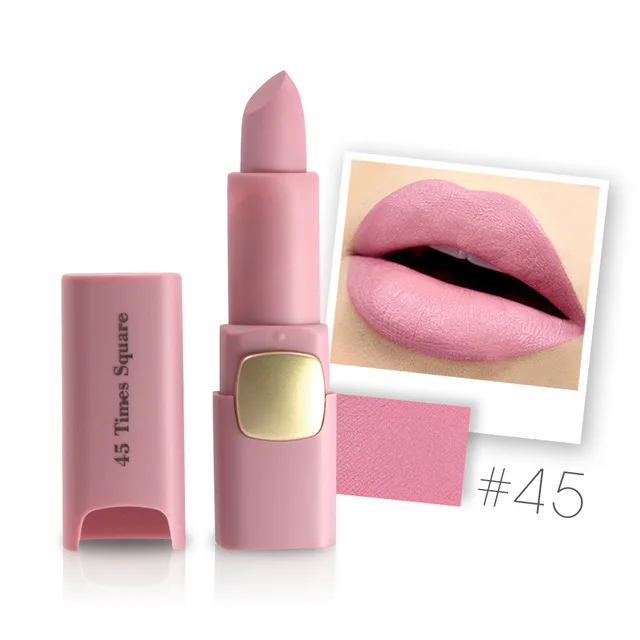 Nude Miss Rose Matte Lipstick Long Lasting Kyliejenner Lipstick Cosmetics Mate Lipstick Waterproof Lipsticks For Women Tint - Цвет: 45 Times Square
