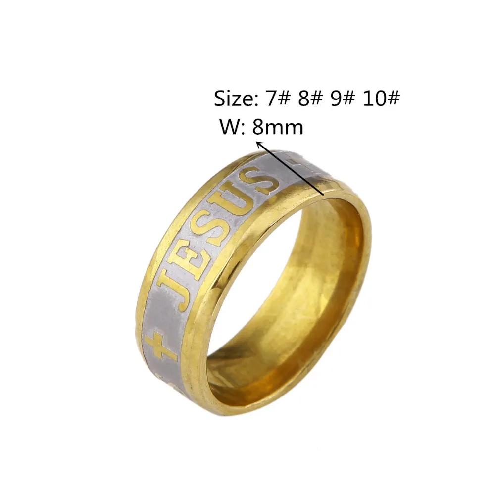 Women Men Jewelry 8mm Stainless Steel Rings Couple Jesus Cross Silver Wedding Religious Ring | Украшения и аксессуары