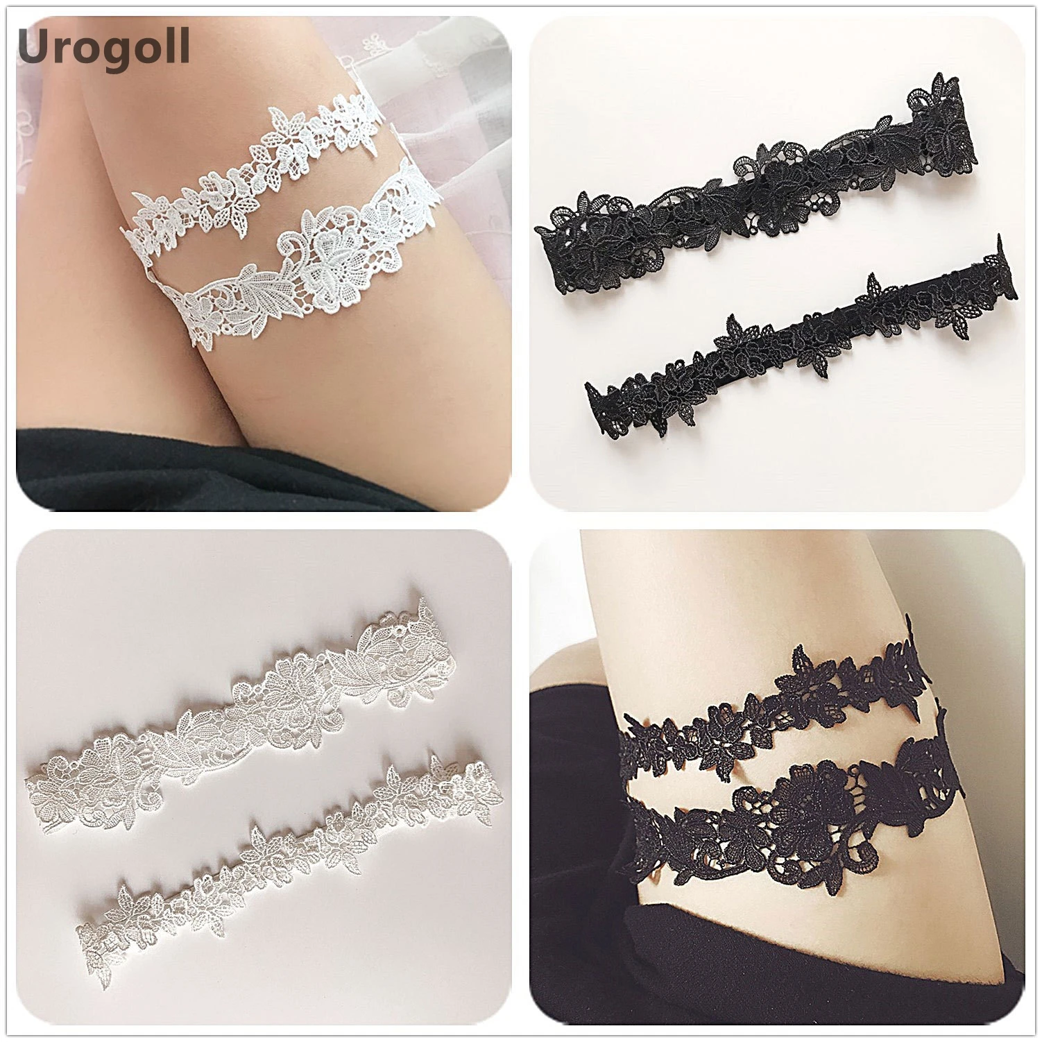 Элегантный цветок черное кружевное сексуальное облегающее кольцо подвязка в