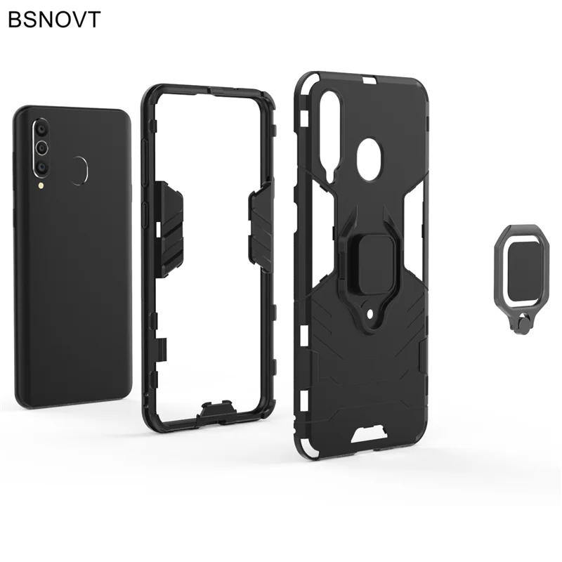 Чехол для Samsung Galaxy A8s противоударный чехол кольцо на палец магнитный держатель