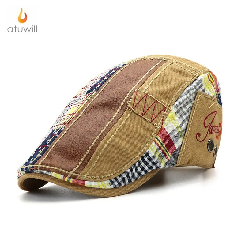 Atuwill England Style Cotton Berets Hat Flat Caps for Men Peaky Blinders Women boina hombre feminina boinas para homens |