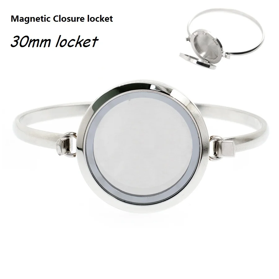 30mmMagnetic Crystal 1p живой медальон с памятью, браслет из нержавеющей стали 316L 20 мм/25 мм/30 мм, плавающий медальон, браслет для плавающих шармов, Женские Ювелирные изделия - Окраска металла: 30mmMagnetic Crystal