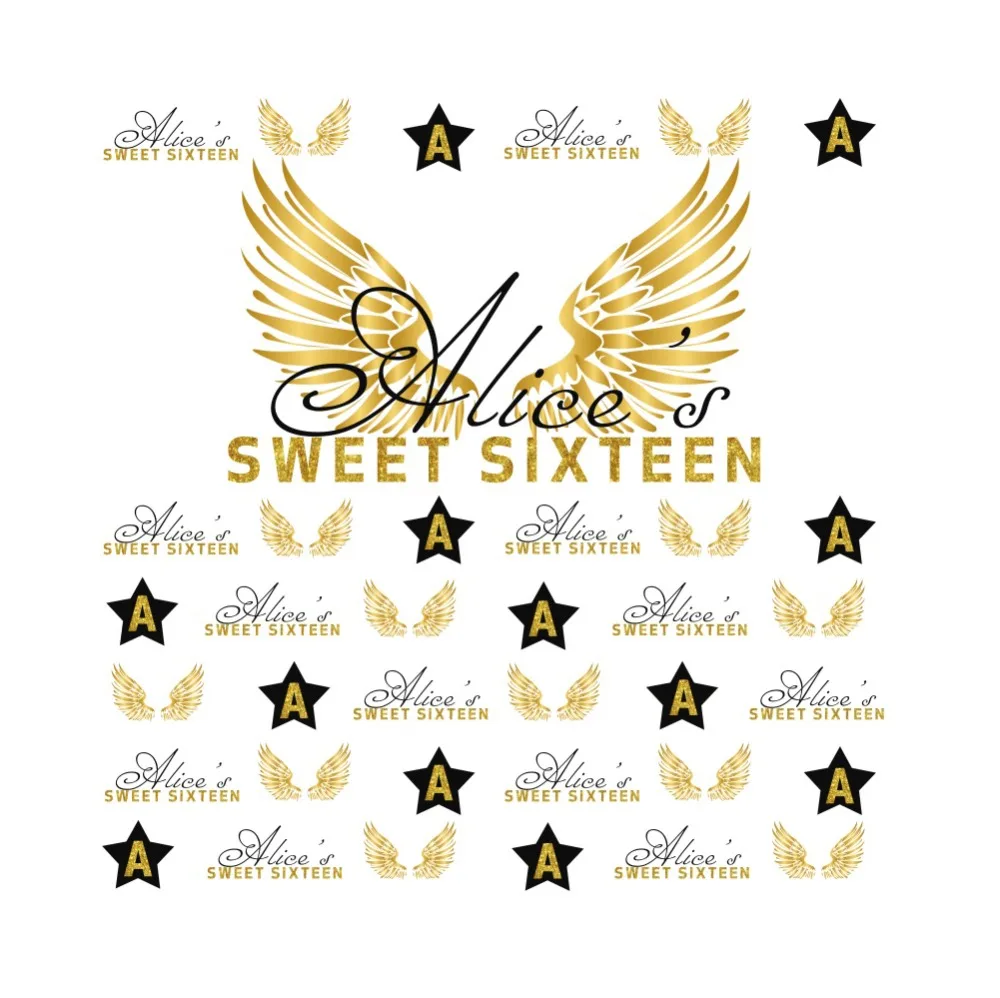 Laeacco Sweet Sixteen лет День рождения ангельские крылья звезда вечерние Post