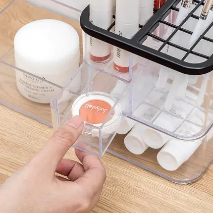 Настольный ящик для хранения косметики коробка косметички прозрачная подставка