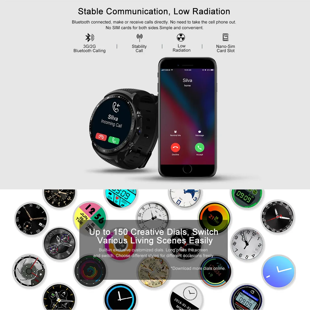 Zeblaze Thor PRO 3g S gps Smartwatch Android смартфон часы спортивный браслет 2MP камера сердечного