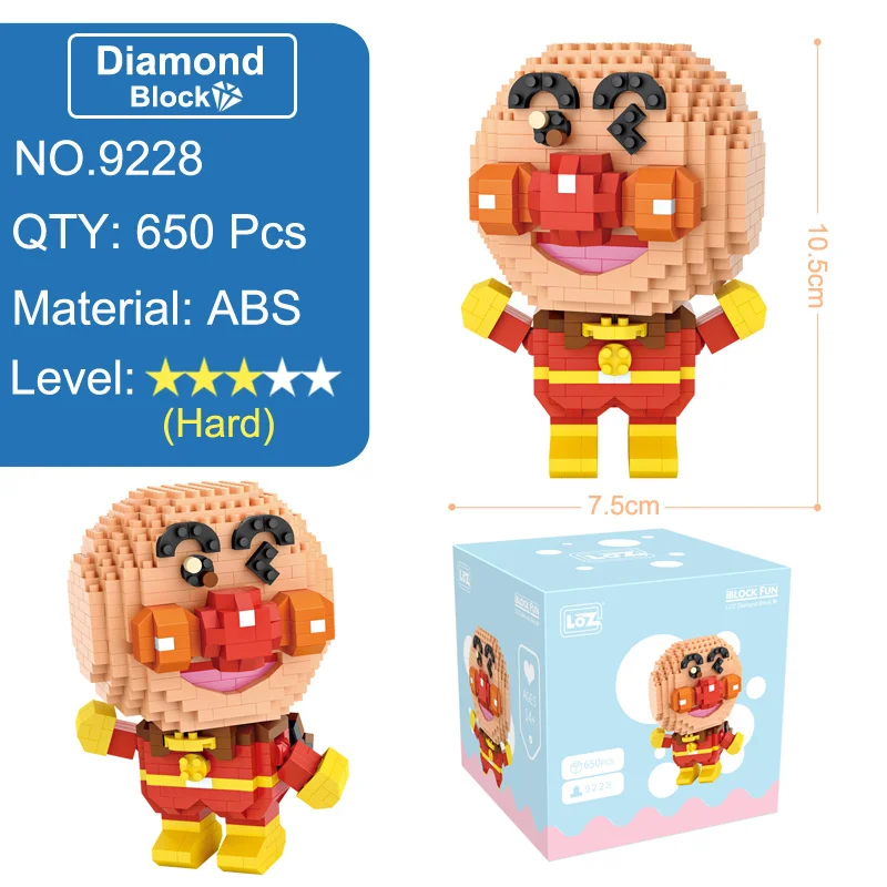 LOZ Anpanman фигурка аниме модель Миниатюрные фигурки блоки игрушки японский анпанмен
