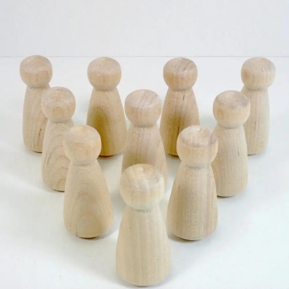 Adeeing Девушка Форма деревянные колышки для кукол Незаконченные Свадьбы вечерние