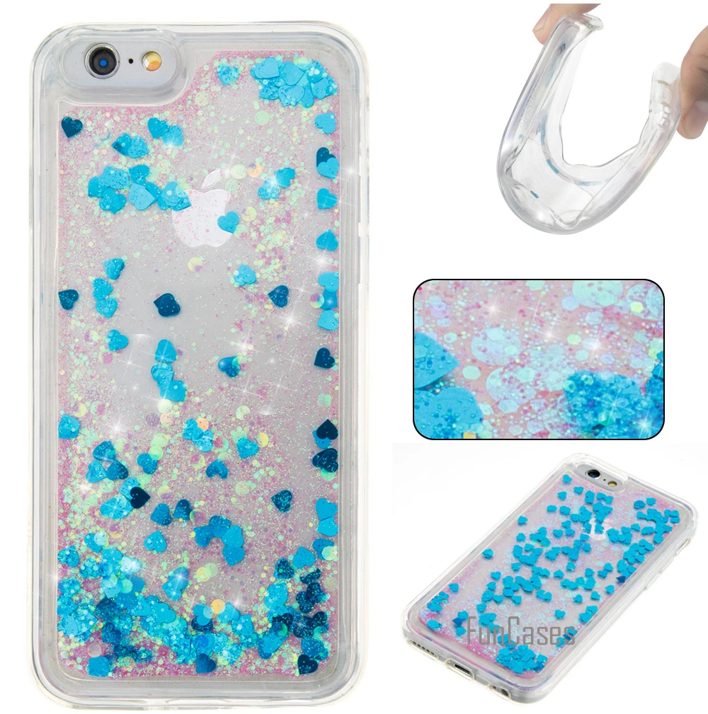 Динамический Жидкий блеск Чехол для Fundas iPhone 5S SE 6 плюс Coque 5 7 Plus чехол 5.5 дюймов