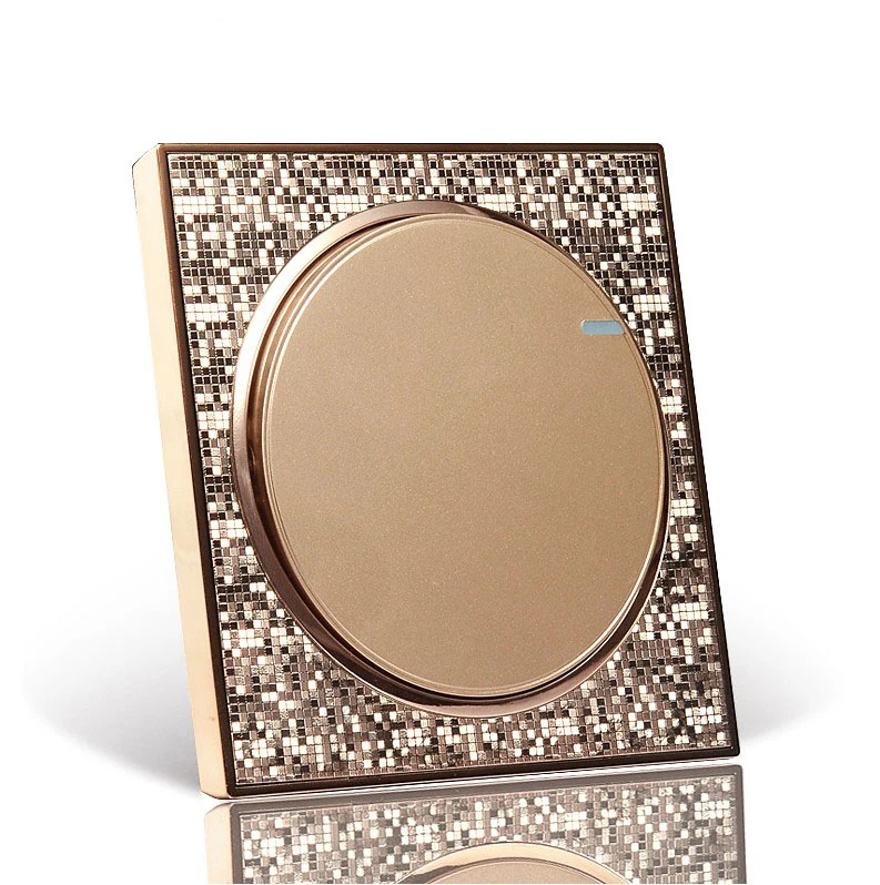 Настенный выключатель золотого цвета 1 комплект 2 канала света переменный ток 110 ~