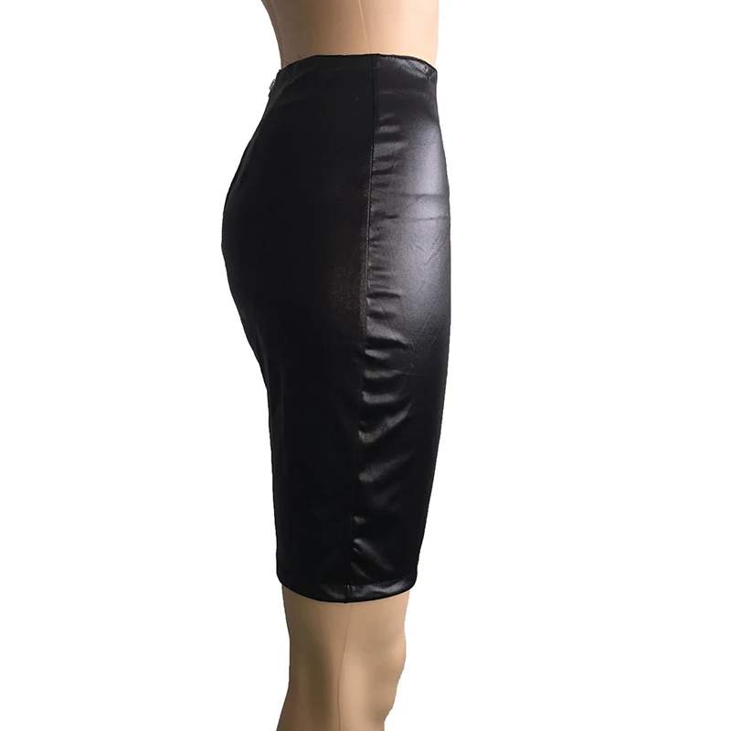 Женская юбка из искусственной кожи с высокой талией облегающие сексуальные юбки