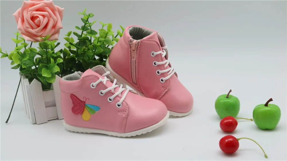 2017 новые модные ботинки для девочек Сезон весна осень Ботильоны Martin из