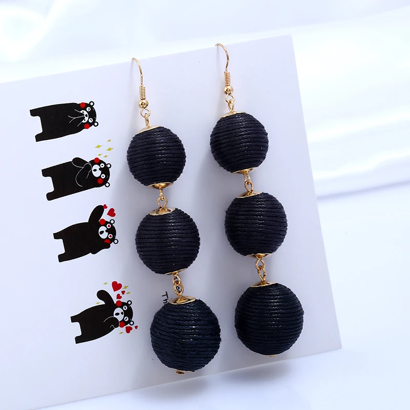 4 вида цветов сферические богемные стильные винтажные длинные серьги с