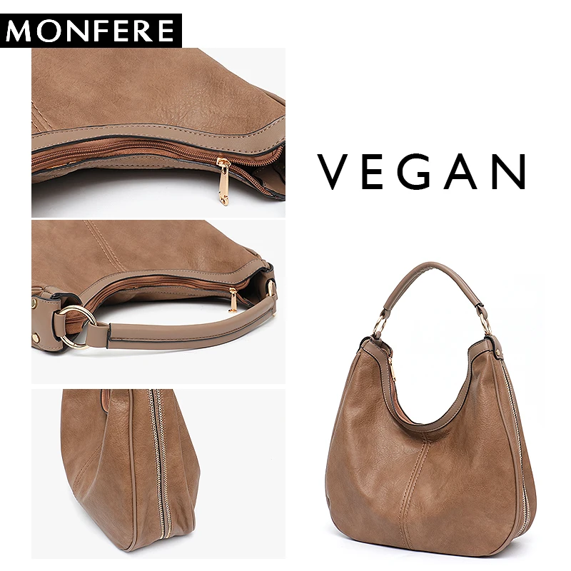 MONFERE Big Women Shoulder Bag Ladies Hand bags Female Hobo Sac 2019 Girl Pu Leather Purse Fashion Chain Shoulder&ampCross body | Багаж и