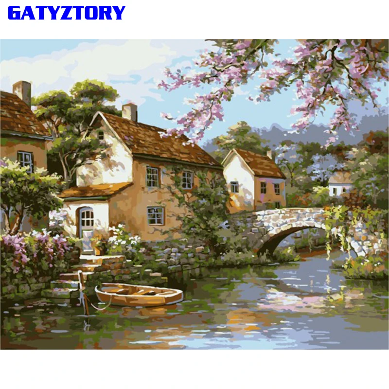 

Frameless Acrylic Paint Landscape DIY Painting By Numbers Modern Wall Art Picture Calligraphy Painting For Home Decor 40x50cm