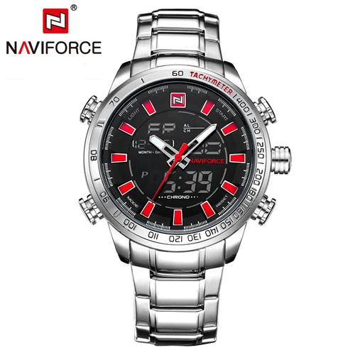 S B R NAVIFORCE Роскошные модные брендовые кварцевые аналоговые часы для мужчин из нержавеющей стали мужские часы Военные Спортивные Наручные Часы Relogio Masculino - Цвет: S B R