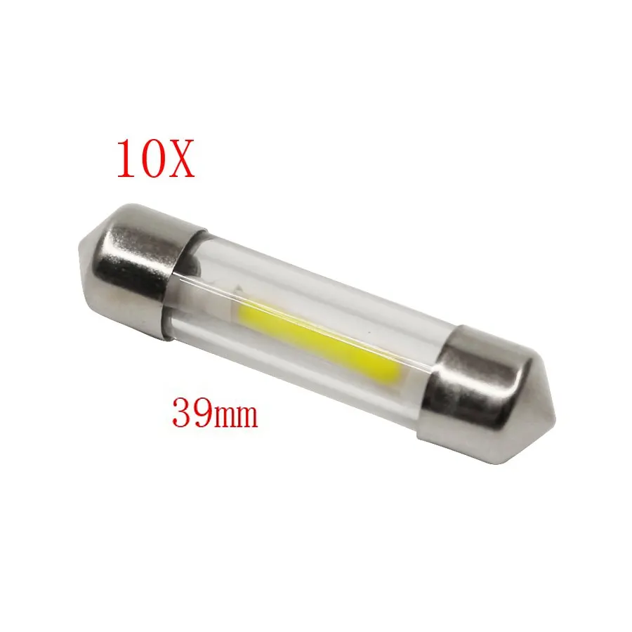 Gfoloza C5W Car Interior Dome Festoon Light Led 31/36/39/41mm C10W DC12V Pure White Reading License Plate Lamp 10pcs | Автомобили и
