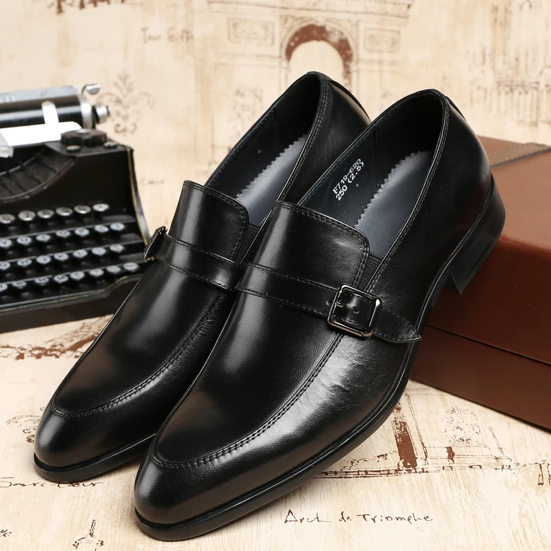 Модные черные/коричневые лоферы Свадебные туфли Мужские модельные из