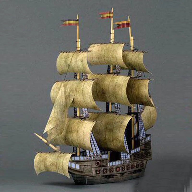 DIY бумажное ремесло пиратский корабль призрак 3D бумажная модель лодка оригами