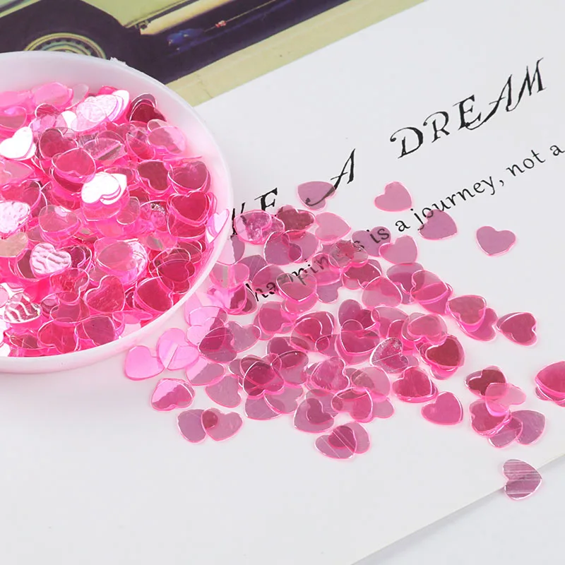 10 г/лот 6 мм Сердце Любовь ногтей Sequin Блеск для Craft DIY слизь пайетками маникюр