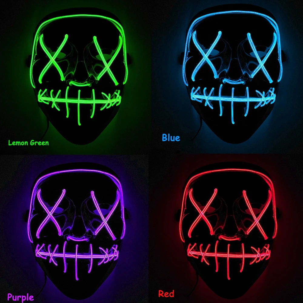 

Halloween LED Light Up Party Carnival Masks Cosplay Costume Supplies Glow In Dark