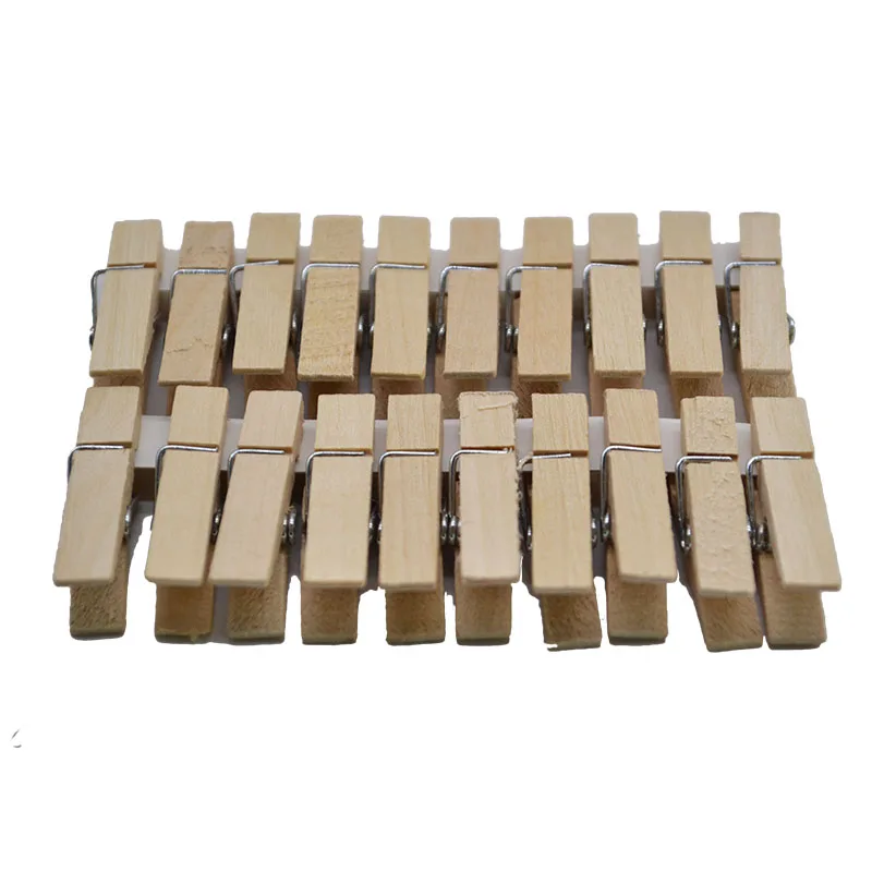 20 шт 35 мм маленькие натуральные деревянные зажимы для фото зажимов прищепки