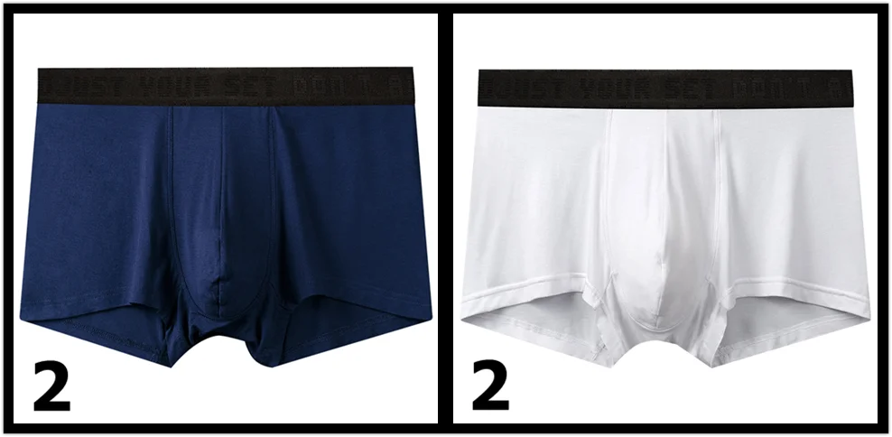 2pcs blue 2pcs white EVES 4 шт. супер удобные трусы-боксеры мужские эластичные дышащие Мужское нижнее белье боксеры дизайнерские Экстра мешочек мужские трусы Homme - Цвет: 2pcs blue 2pcs white