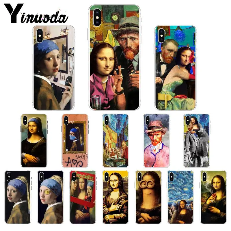 11pro MAX Van Gogh Mona Lisa Забавный чехол для телефона с грушевидными ушками iPhone 8 7 6 6S Plus X XS 5