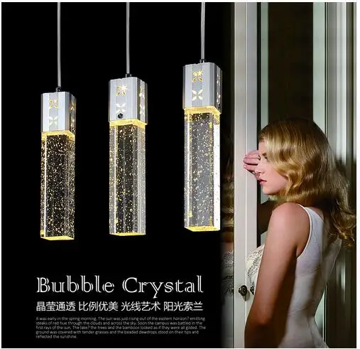 Хрустальный подвесной светильник с 3 головками светодиодный s Bubble новый