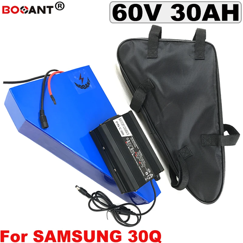 Треугольная литиевая батарея 60 в 30 Ач для Samsung 30Q 18650 аккумуляторная