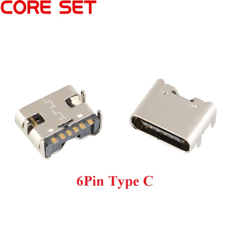 20 шт./лот 6 Pin разъем SMT Micro Тип usb C 3 1 женского размещения микросхема для PCB дизайна