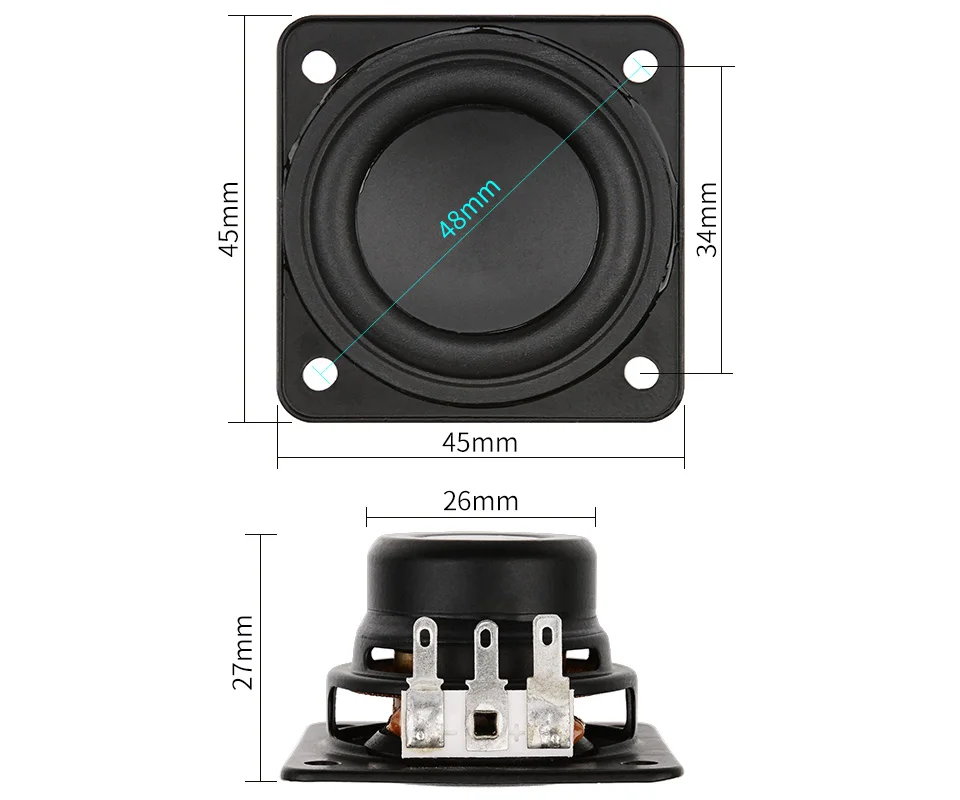 2 шт 1,75 дюймов портативный Bluetooth динамик 45 мм 4ohm 10 Вт Неодимовый полный диапазон большой ход Для Harman Kardon акустические блоки DIY