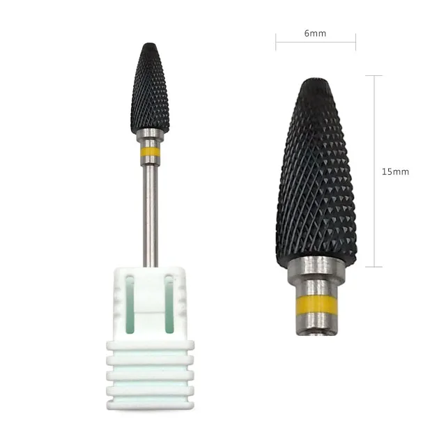 C15TBK-XF HYTOOS черный керамический сверло для ногтей 3/3" роторные сверла для маникюра и дрели аксессуары маникюрные фрезы фрезерные инструменты - Цвет: C15TBK-XF