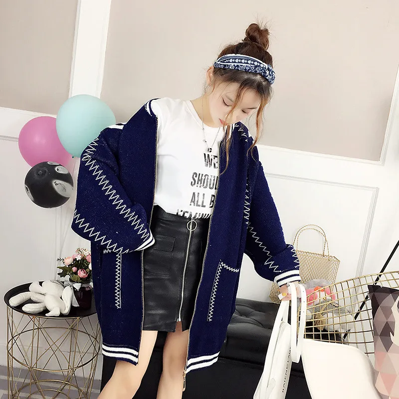 Medium Long Women Knitted Cardigan Autumn New Loose Large Size Sweater Coat 2019 Spring Casual Female Knitwear Tops Jacket FC106 |