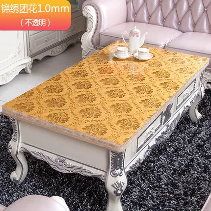 golden group flower Коврики для стола ПВХ мягкая стеклянная Скатерть ПВХ скатерть 1 мм - Цвет: golden group flower