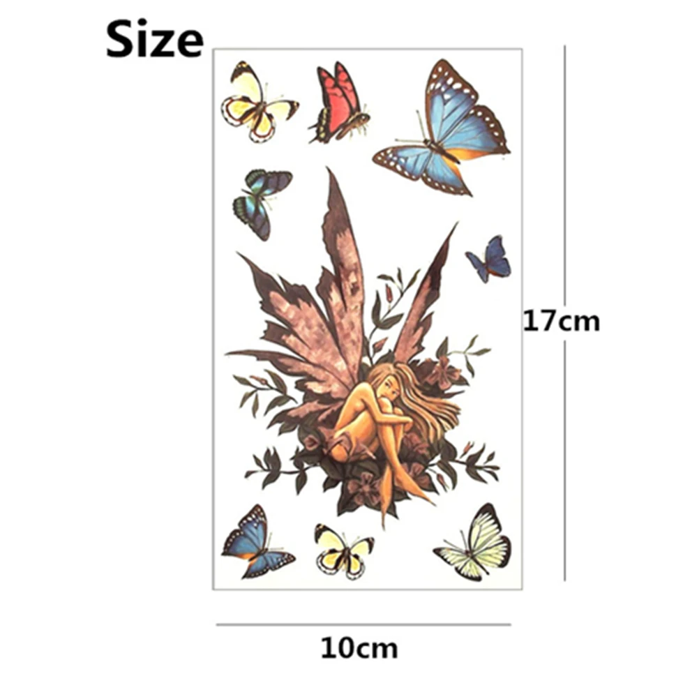 SHNAPIGN Бабочка фея леди временная татуировка боди арт на руку флэш тату наклейка s