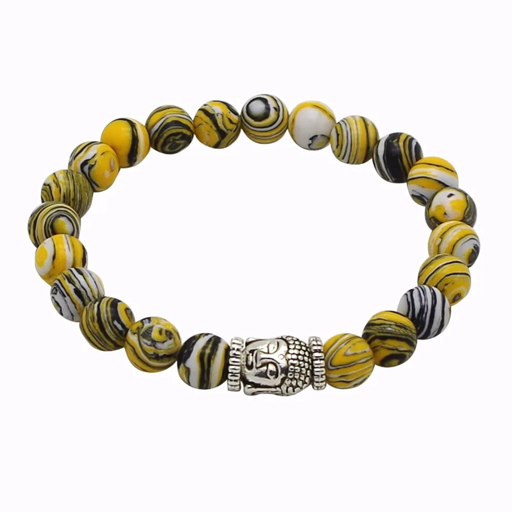 DIY Йога Энергия исцеления баланс чакра браслет натуральный камень бисера Будда