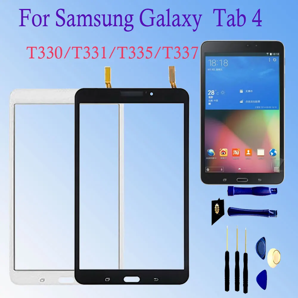 Для samsung Galaxy Tab 4 8,0 T330 T331 T332 T335 T337 Сенсорная панель передняя стеклянная сенсорная часть дигитайзер lcd