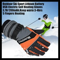30pairs 2000mah usb electric heat gloves ski lithium battery self heating5 fingersheating thermostatic warm 4hrs