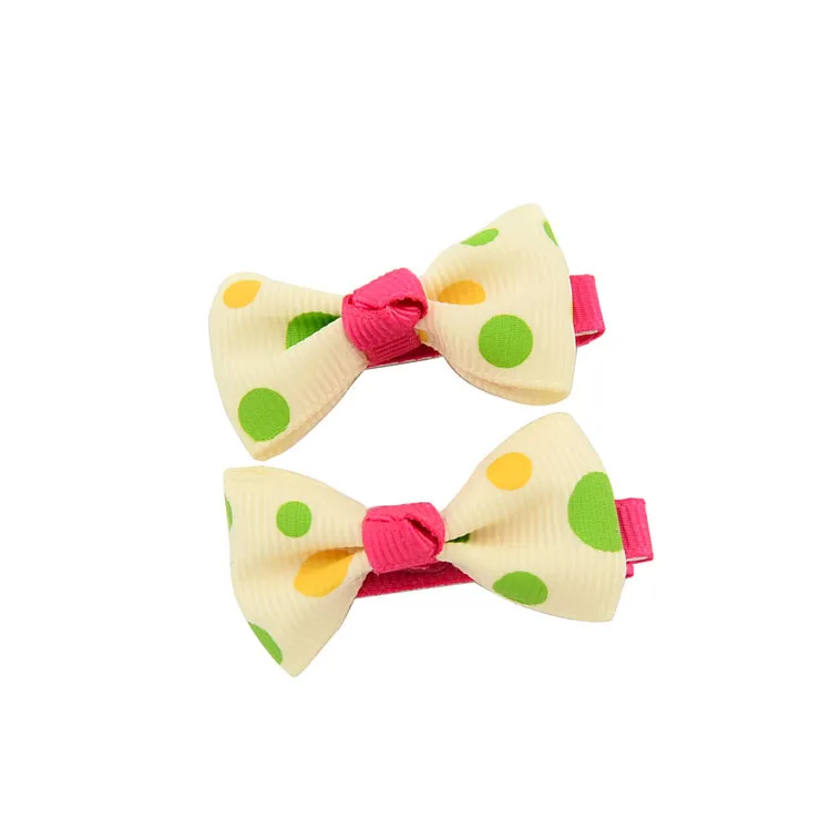 Милые заколки для волос в горошек с бантом 2 шт./лот цветами клетку аксессуары