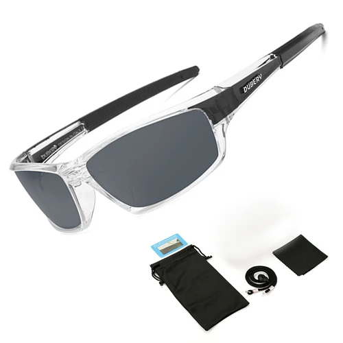 Black frame with bag UV400 Мужские поляризованные солнцезащитные очки для рыбалки рыбацкие походные лыжные очки велосипедные очки спортивные рыболовные очки - Цвет: Black frame with bag