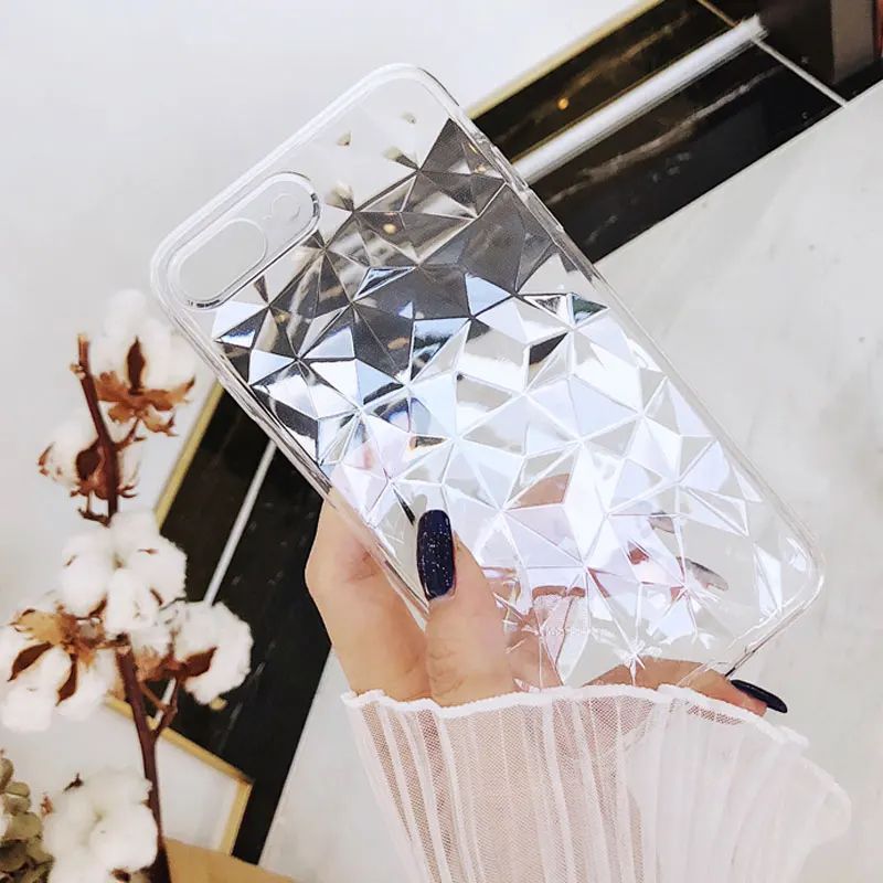 3D Алмазный Роскошный прозрачный мягкий чехол из ТПУ для iPhone 5 5S 6 S 7 8 Plus X Bling задняя