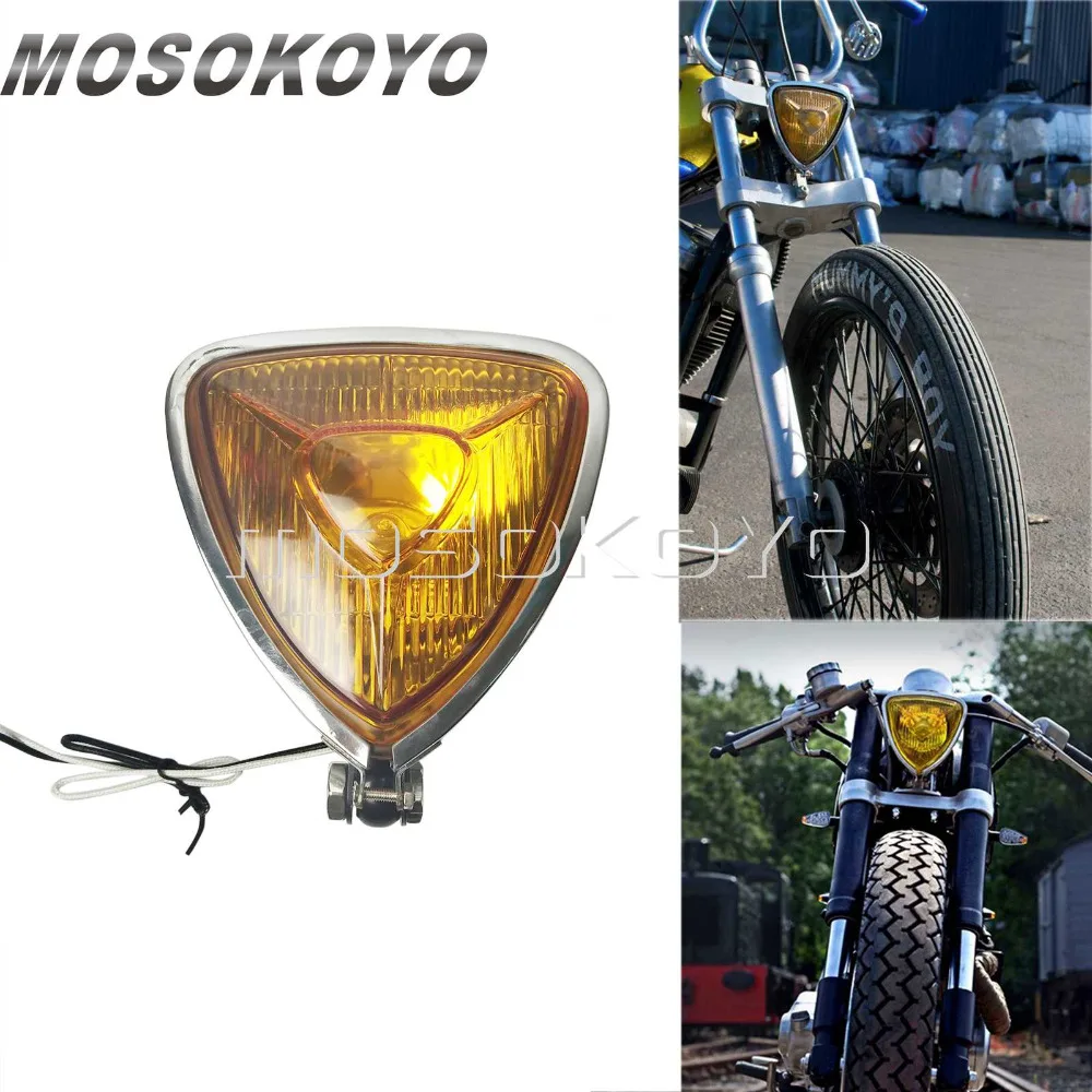 Черный мотоцикл H3 12V 55W треугольный светильник для кафе Harley Cruiser Scrambler| |
