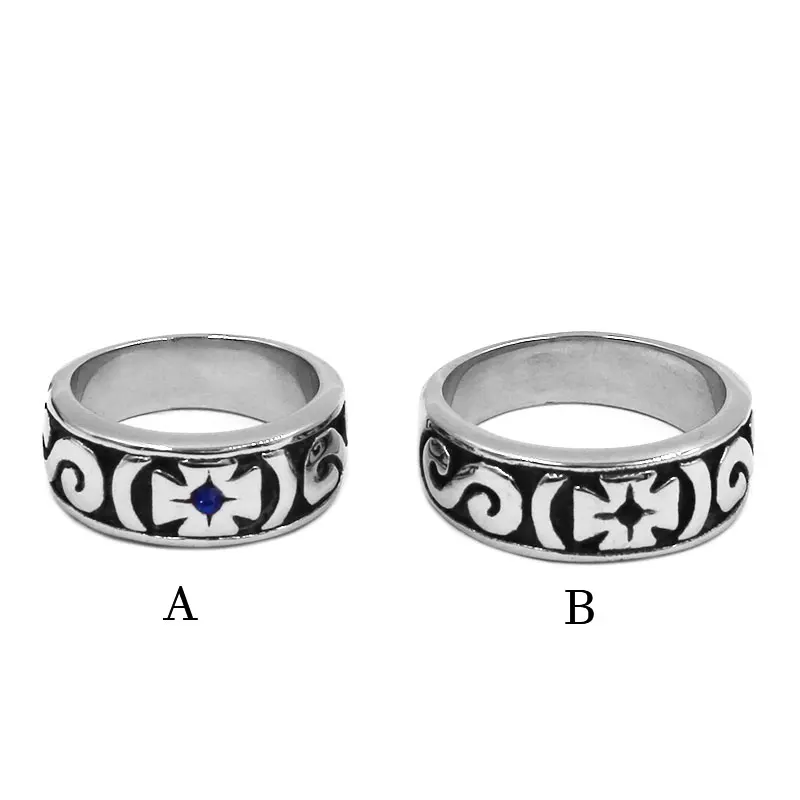 Оптовая продажа кельтский узел четырехлистный цветок кольцо с синим камнем