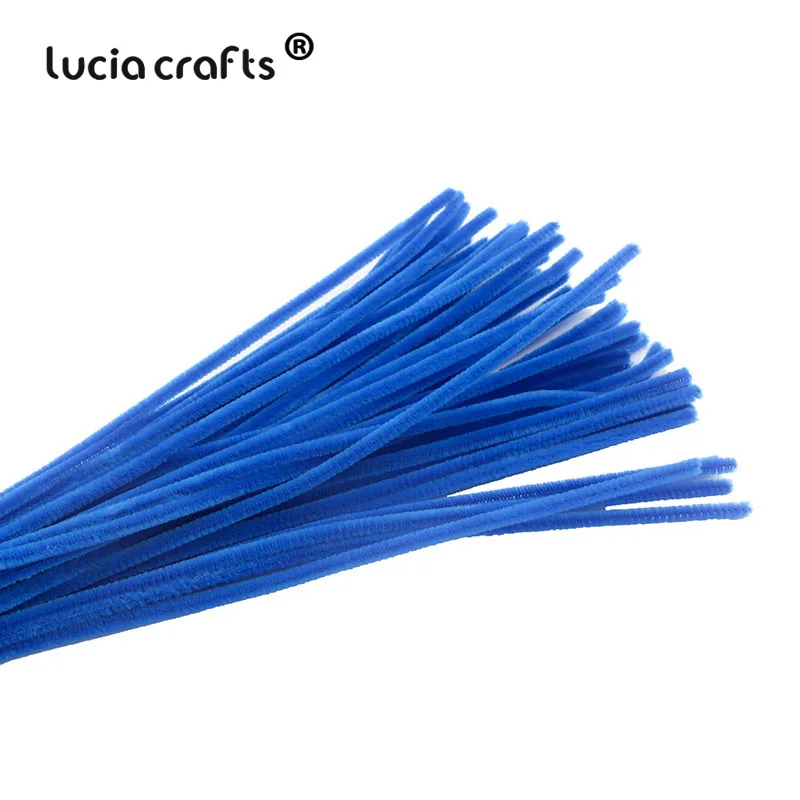 C16 Royal Blue 1" x 6 мм 50 шт. стебли синели, очистители труб детей ручной работы материал для творчества декоративные цветы и венки L0101 - Цвет: C16 Royal Blue