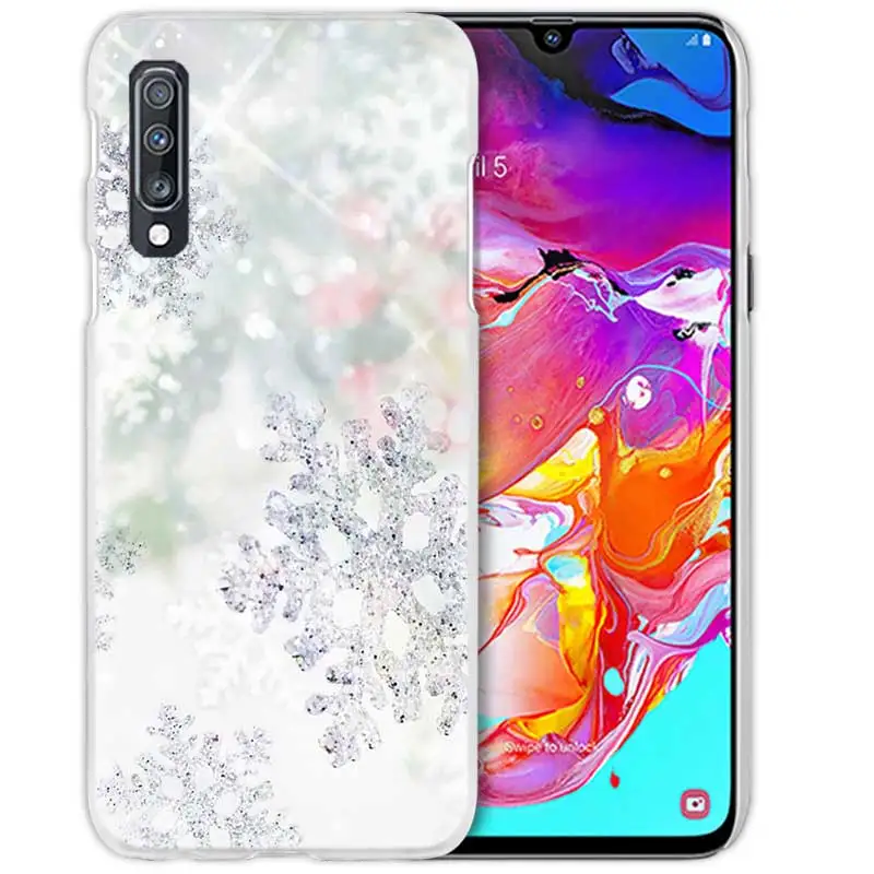 Рождественская Снежинка чехол для samsung Galaxy A50 A70 A20e A60 A40 A30 A20 A10 A8 A6 плюс A9 A7 Жесткий ПК чехол для телефона чехол для нового IPad - Цвет: 07