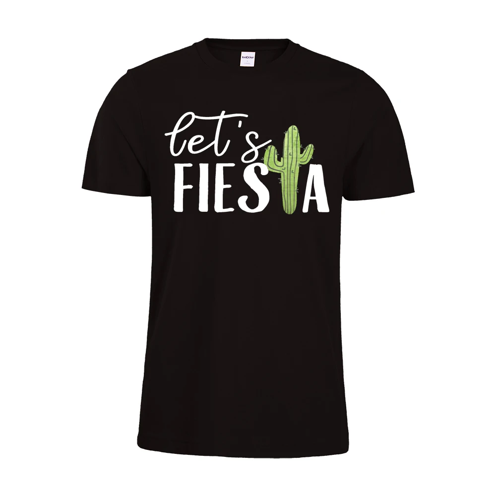 Футболка с надписью Lets Fiesta футболка дизайном кактус праздничная Tequila Drinko