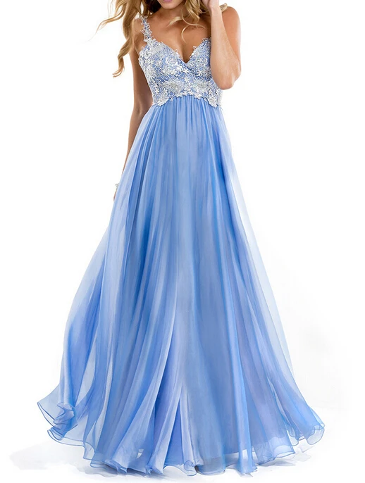 Elegant long chiffon dress Prom gown Evening Sexy deep V-neck Lady's formal gowns Vestido de festa 2015 New arrival | Свадьбы и