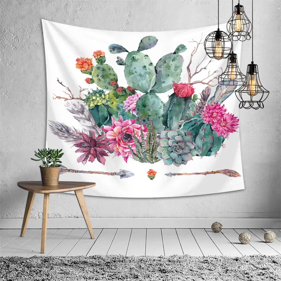 SOFTBATFY кактус гобелен фон с имитацией изголовья стены Висячие покрывала общежития