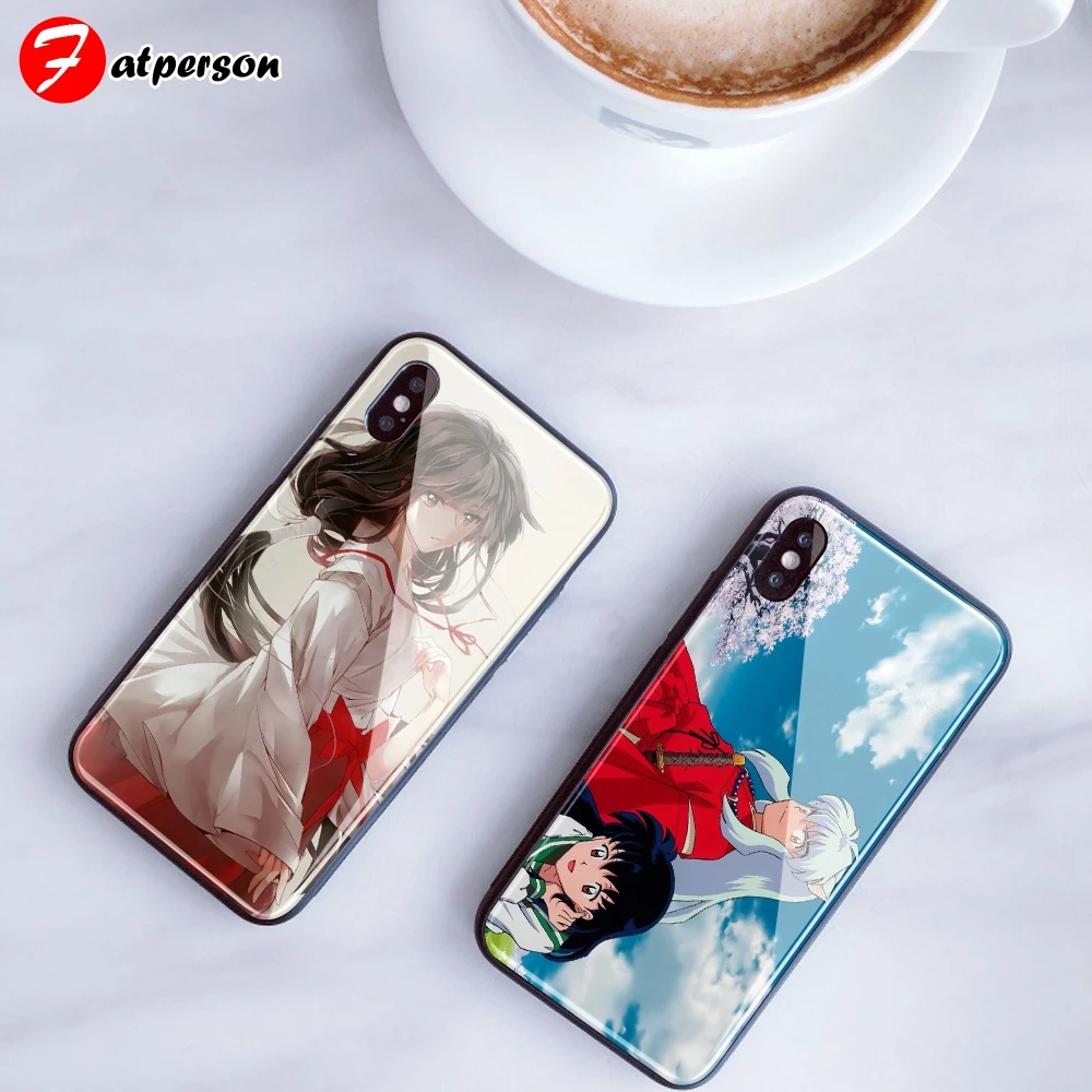 Чехол для телефона Inuyasha iPhone 7 8 6 S Plus чехол из закаленного стекла на заказ X XR XS MAX
